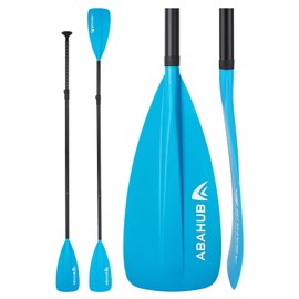 Abahub 4-Piece SUP Paddle/Kayak Oar, Adjustable Stand up Paddleboard Paddles, Lightweight Aluminum Alloy PU Coated Shaft Blue Plastic Blade