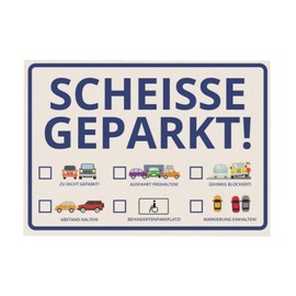 trendaffe Scheisse Geparkt! (German language) Comic Edition Windscreen Notepad, Set of 50