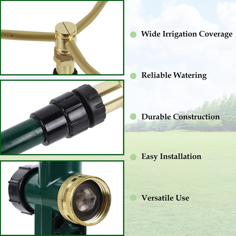 ARICOR 2 Pack 3-Arm Garden Sprinkler, 360 Degree Rotation Garden