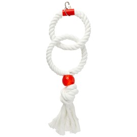 Rosewood Parrot Toy Twin Parrot Rings, Large,White