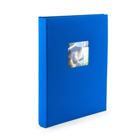 Kenro Blue Aztec Series Linen Photo Album for 300 Photos 6x4 Inch / 10x15cm with Space for Photograph on Front Cover and Slip-In Pages - AZ105UE