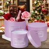 Set of 3 Round Gift Box Flower Box with Foil
