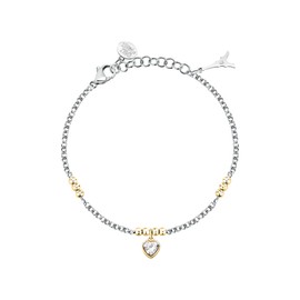 Morellato Women's Steel Bracelet with Heart Emily in Paris Talismani Collection Gift for Friend, Alloy Steel, Cubic Zirconia