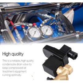 Telituny Timed Drain Valve, Drainage Valve G1/2 DN15, Automatic Electronic Drain Valve, Solenoid Valve for Air Compressor Condensate Management (AC230V)