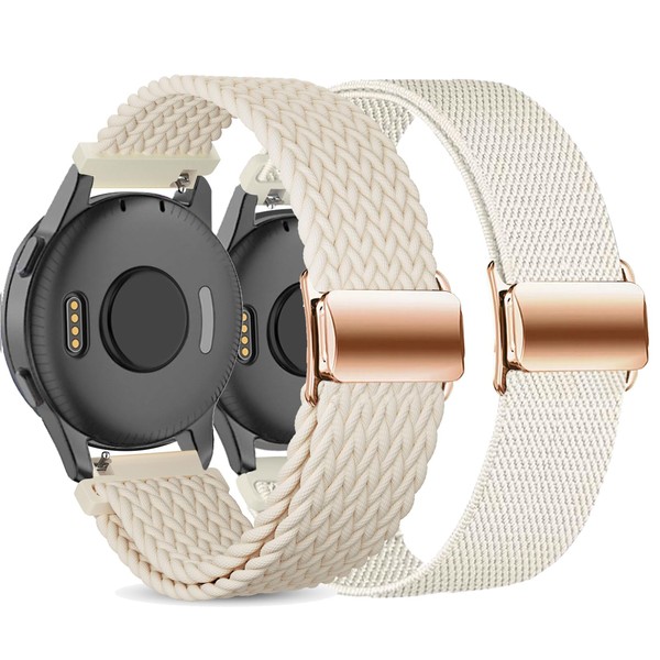 CUNUJIX 2 Pack Braided Watch Bands Compatible with 20mm Garmin