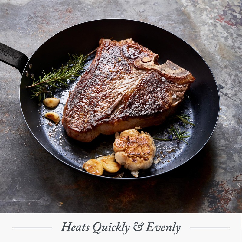 Merten & Storck Pre-Seasoned Carbon Steel 10” Frying Pan Skillet,
