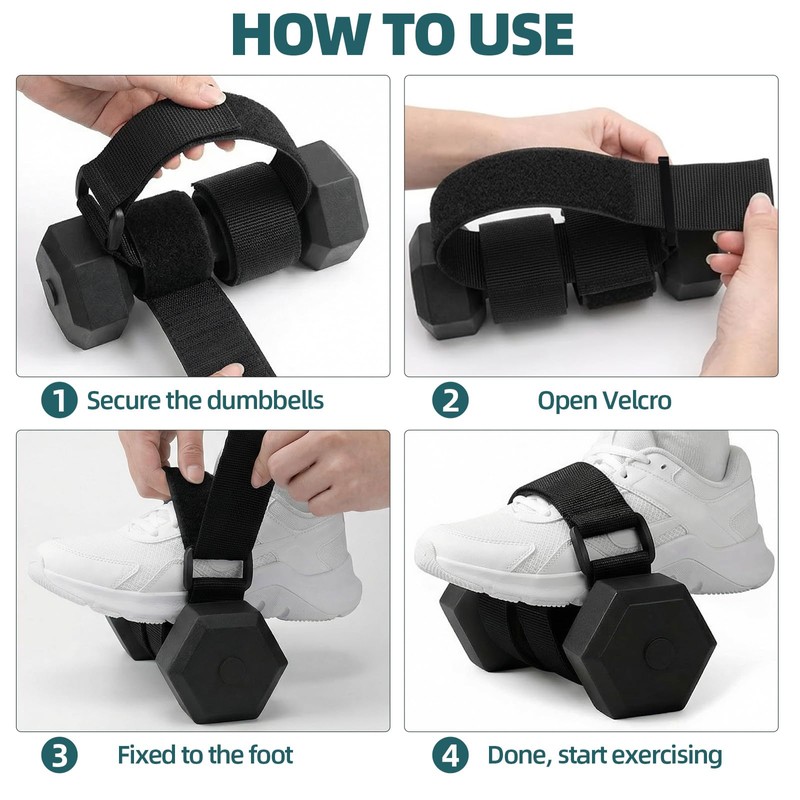 Dumbbell Foot Attachment,Glute Kickbacks & Leg Workouts,Tibialis Trainer, Adjustable Ankle
