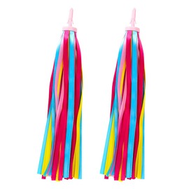 GSHLLO 2 Pcs Bike Handlebar Tassels Scooter Handlebar Streamers Bicycle Grips Ribbon Children Bike Accessories for Girls Boys Red