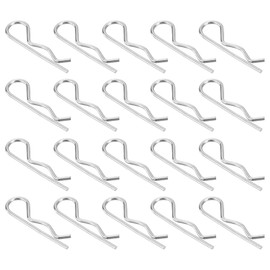 sourcing map 50Pcs 2mmx45mm 304 Stainless Steel R Shaped Spring Cotter Pins, R Clips Cotter Pin Spring Fastener for Household Appliances, Sports Equipment, Car Mechanics Repair (Silver)