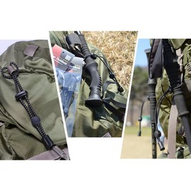 Marsrut 4pcs Backpack Hiking Stick Holder, Walking Pole Fixing Buckle Elastic Rope Lanyard for Mountaineering Climbing Trekking Outdoors