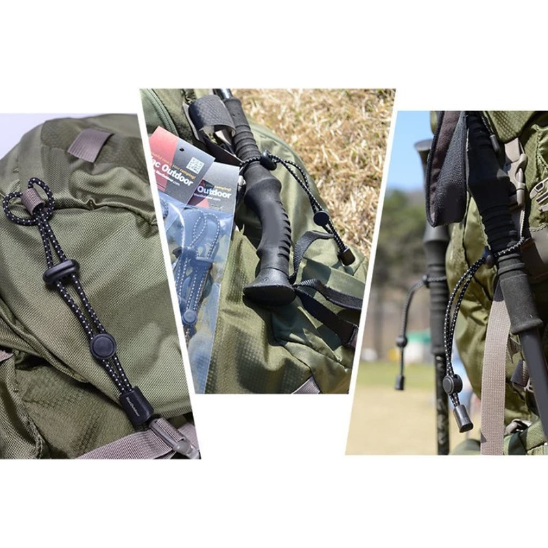 Marsrut 4pcs Backpack Hiking Stick Holder, Walking Pole Fixing Buckle
