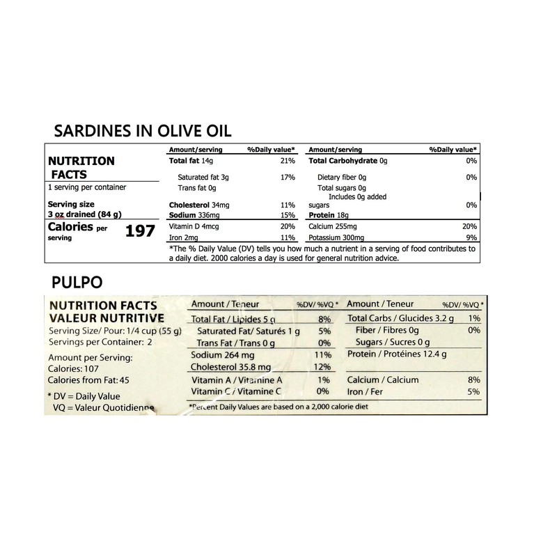 Matiz Sardines and Octopus Pulpo in Olive oil (Variety Pack