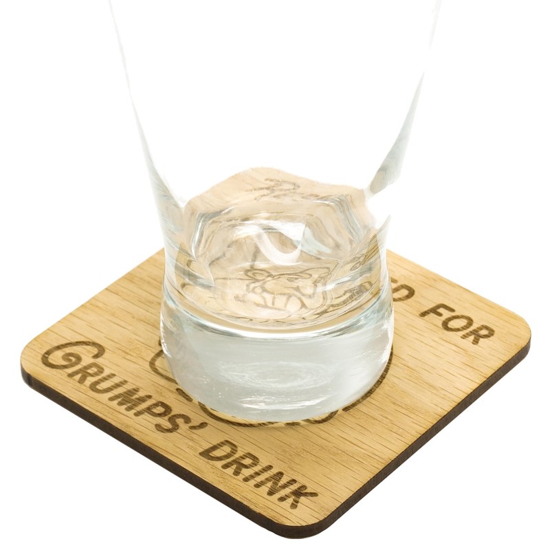 Reserved for Grumps Drink Oak Veneer Coaster (Grumps Oak Veneer)