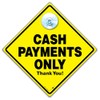 Cash Payments Only Thank You Shop Window Sign with Suction
