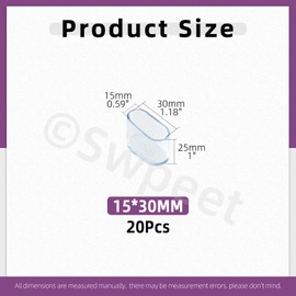 Swpeet 20Pcs 0.6"×1.2" Clear Oval Chair Leg Caps, Floor Protectors, Table Chair Leg Protection Cover, Furniture Leg Caps，Leg Tips Covers, Feet Pads, Feet for Furniture Table Chair