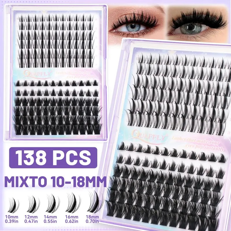 4 Sets De Extensiones De Pestañas De Estilo Natural,10-18mm