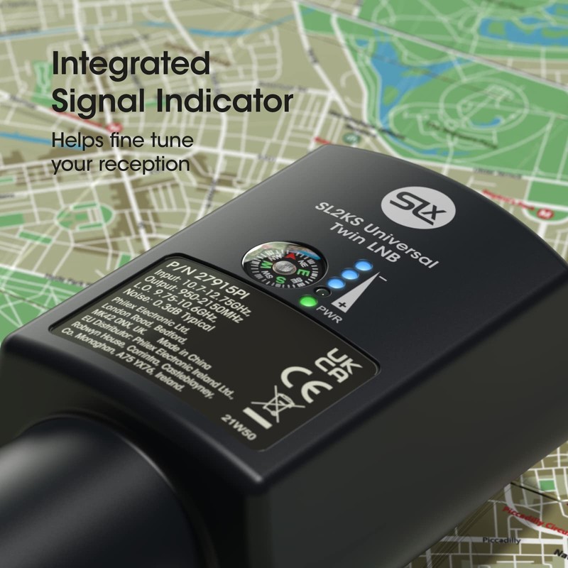 SLx Dual LNB with Built in Signal Finder, 4K Satellite