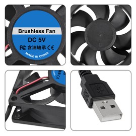 4Pcs USB Fan DC 5V 8025 80MM Cooling Fan 80x80x25mm USB Cooling Fan Comptuter Case CPU Cooling Fan Laptop with Metal Grill