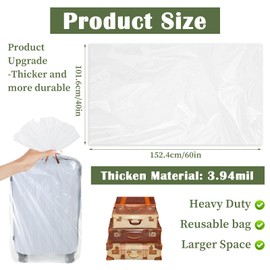 10Pcs Large Clear Plastic Bags, 40x60 Inches Extra Large Dustproof Clear Storage Bags Giant Moving Flat Plastic Storage Bag, Reusable Thicker Big Storages Bag for Clothes Packing Luggage Suitcase