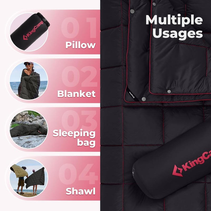 KingCamp Down Camping Blanket, Lightweight Travel Blanket for Outdoor Camping,
