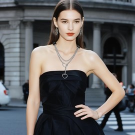 OIDEA Slip Chain Choker Necklace for Women: Punk Gothic Heart PU Leather Necklaces Adjustable Lariat Y-Necklace Stainless Steel Long Chain Jewelry Gifts