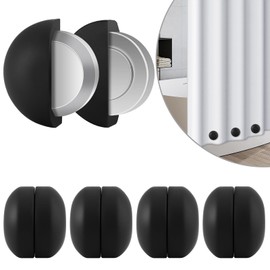 FALHBBA Magnetic Shower Curtain Weights Outdoor Curtain Weights Bottom Black Shower Curtain Liner Clips Silicone Wrapped Heavy Duty Round Magnets Strong Magnetic for Tablecloths Drapery(4 Pairs)