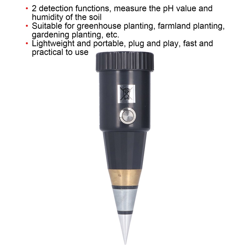Handheld Soil Tester Portable Soil Moisture PH Meter Plug and