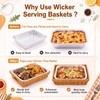 6 Pcs Wicker Serving Baskets for 9x13 Inch Foil Pans,