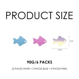 OAOSDH 90G Fischförmige Pailletten, Partytischdekoration, Konfetti, Partyzubehör, DIY-Kunsthandwerksmaterialien.