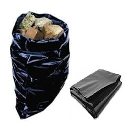 10 Pack British Made Heavy Duty 400 Gauge Large Black Plastic Polythene Builders Bags Size 20 x 30" / 500 x 750mm Durable Rubble Brick Gravel Sand Aggregate Wood Timber Storage Sacks Builders 25kg+