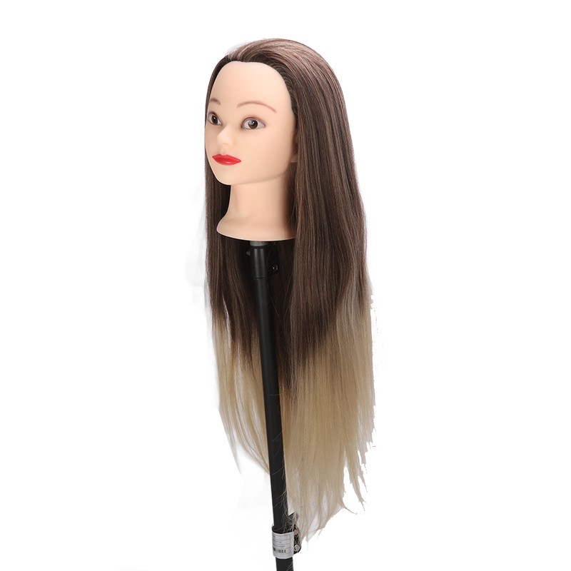 Training Head Long Soft Hair Hairdressing Styling Mannequin Head Hat