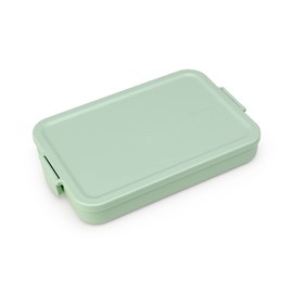 Brabantia Make & Take Flat Lunch Box (Jade Green) Convenient Size for Bags, BPA-Free, Airtight Snap Locks, Microwave & Freezer Safe, Travel Meal Prep Container