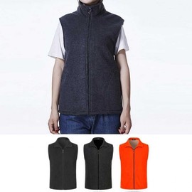 Fleece Casual Daily Zip-up Vest Unisex Winter Vest Unisex Fashion Black XL Women's