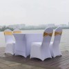SweetEasy 10pcs Metallic Golden Spandex Chair Sash, Stretchable Elastic Bands