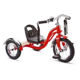 Schwinn Roadster Tricycle, 12 Inch Front Wheel Bike for Kids Ages 2-4, Low Center of Gravity, Retro Steel Frame, Adjustable Seat Grows with your Child, Rear Deck, Tricycle for Toddlers