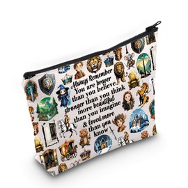 WZMPA Narnia Travel Pouch Bag Narnia Fans Gift You Are Braver Stronger Beautiful Than You Know Narnia Zipper Bag Narnia Merch (Always Narnia)