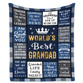 AOWINS Grandad Gifts, Gifts for Grandad, Grandad Birthday Gifts, Best Grandad Gifts, Presents for Grandad, Grandad Gifts from Grandchildren, Gifts Christmas Thanksgiving Grandad Blanket 150×130CM