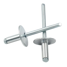 Zorveiio 60 Pcs 3/16" x 5/8" Large Flange Aluminum Blind Rivets Dome Head Pop Rivets for Installing Accessories, Silver