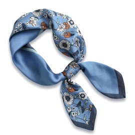 AOOTUERL Damen Halstuch aus Kunstseide, Schal aus imitierter Seide, Kopftuch für Frauen, Satin Seidenschal, Impressionismus-Muster Vintage-Schal, für Haar Wrapping/Schlafen in der Nacht/Büroarbeit