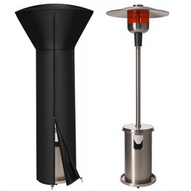 RICHIE Patio Heater Cover, Heavy Duty 420D Oxford Fabric Waterproof Standing Heater Lamp Outdoor Protector Cover Anti Rain UV Dust (226x85x48cm), Black