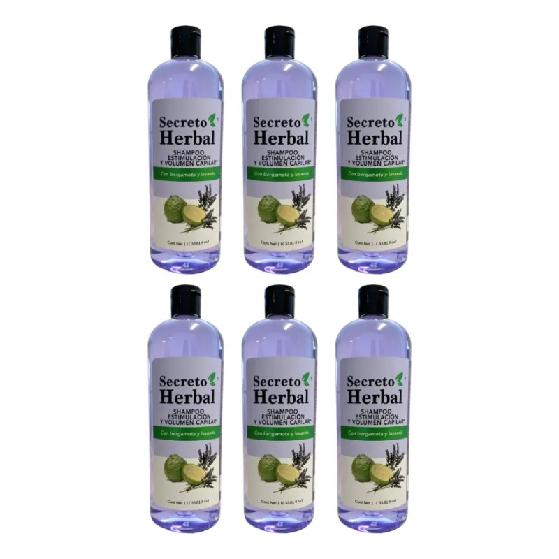 Shampoo Secreto Herbal Bergamota Volumen Capilar 6 Piezas