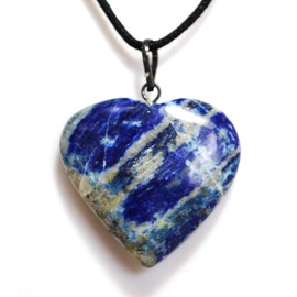 Reiki Energy Charged Lapis Lazuli Crystal Heart Pendant (Beautifully Gift Wrapped)