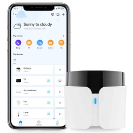 BroadLink RM5plus Smart Infrared Remote, All-in-One Universal Control Hub with Wi-Fi & IR, Voice Control via Alexa & Google Home for TV/AC, Remote Control, Timers & Scenes