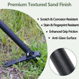 CKLT One-Piece Weed Puller Tool 46 Inch with Sand-Textured Stand Up Weed Puller Heavy Duty Manganese Steel 4-Claw Design Dandelion Root Removal Tool for Yard Garden & Lawn