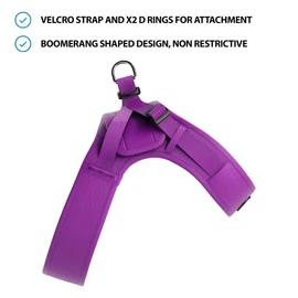 BullyBillows Boomerang Harness, Non-Restrictive, Lightweight, Easy to Put on and Take Off, High Quality Dog Harness with Velcro Fastening Purple