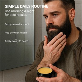 WONDER FAMILY Biotin Beard Balm for Men Care – Moustache & Beard Hair Growth, Shaper, Straightener, Filler & Softener Wax Butter Treatment, – For Growth, Grooming, Shaping – 2 Oz