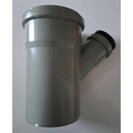 Soil Pipe 110 mm Branch with 45 Degree 40 or 50 mm Inlet - Push-Fit Sewerage - Grey