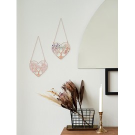 JOVIVI Healing Crystals Rose Quartz Tree of Life Hanging Decor Spiritual Gifts for Women,Boho Pink Crystal Gemstone Heart Dream Catcher Hanging Ornament for Girls Wall Bedroom Decor Home Decoration