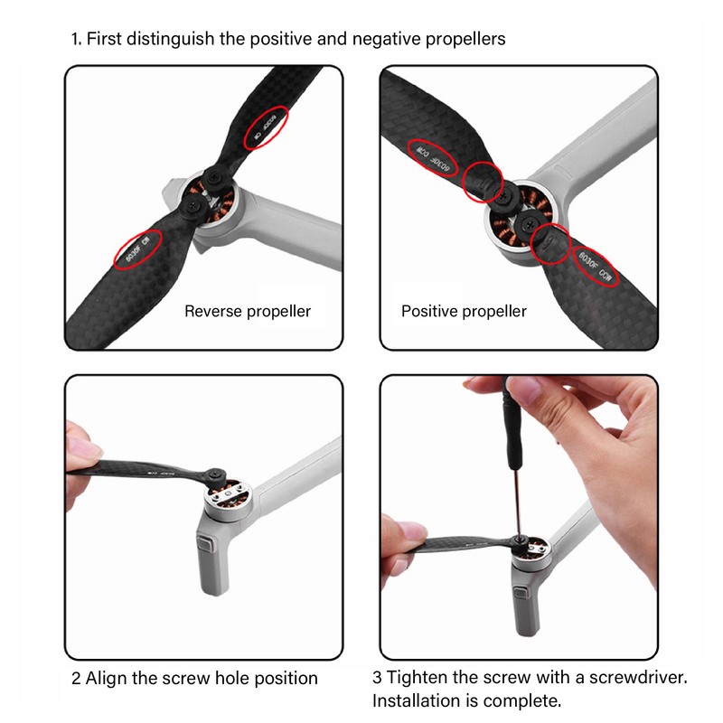 8Pcs Drone Propellers Carbon Fiber Lightweight Drone Blades Replacement for