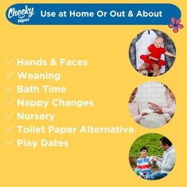 Cheeky Wipes - 25 Washable Bamboo Terry Cloth Wipes, 15x15cm Reusable White Pack, Perfect For Baby's Hands And Face, Absorbent, Super Soft And Naturally Anti-bacterial | Eco Friendly